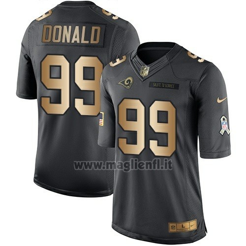 Maglia NFL Gold Anthracite Los Angeles Rams Donald Salute To Service 2016 Nero